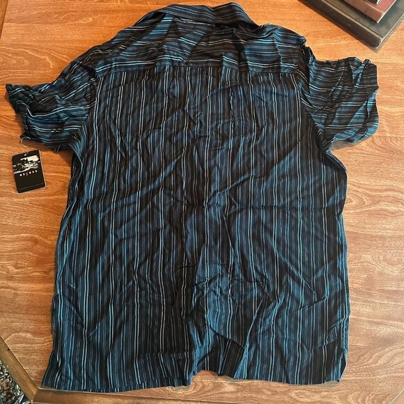 Axcess Black Pin Striped Button Down Shirt NWT Size L - Picture 9 of 14